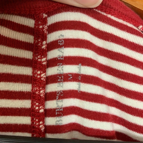 Burt’s Bee’s Baby Women’s Organic Cotton Red/White One  Piece Pajama MEDIUM - Picture 5 of 11